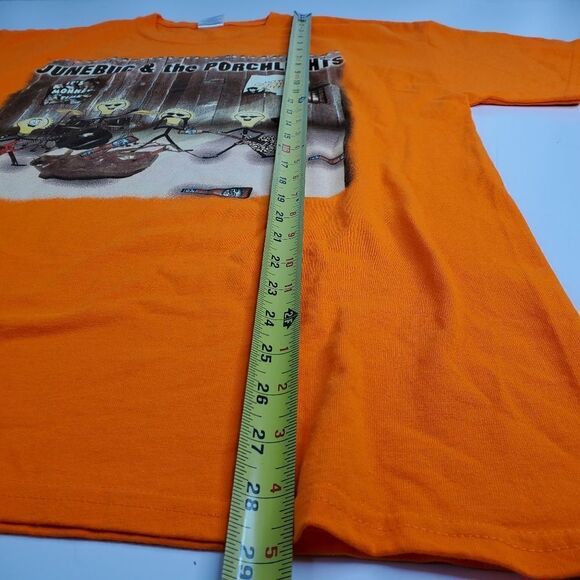 L vintage BLUES BROTHERS GUITAR MILLER LITE Y2K orange TSHIRT LARGE - Picture 6 of 11